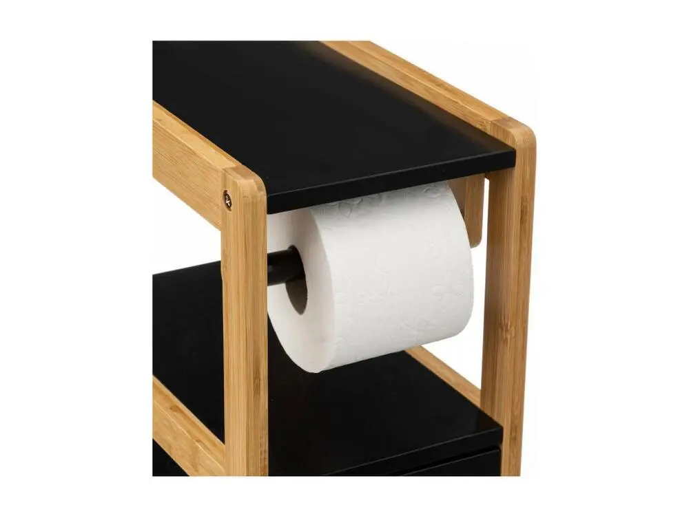 Barre de douche Meuble dérouleur WC 1 porte noir Natureo 5five - Noir