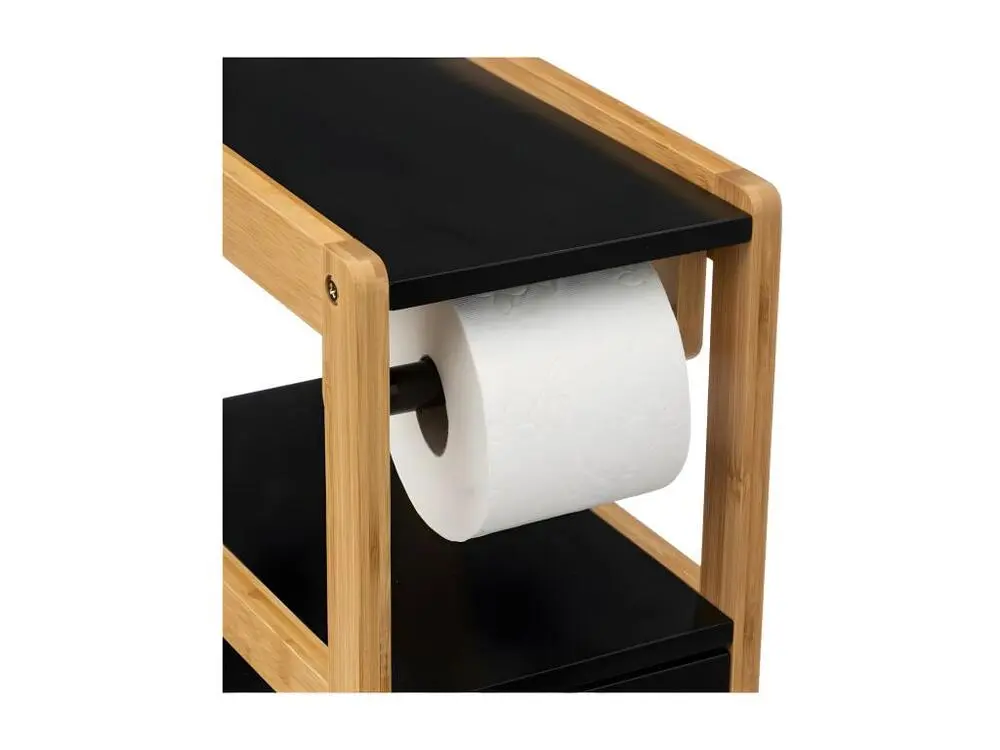 Barre de douche Meuble dérouleur WC 1 porte noir Natureo 5five - Noir