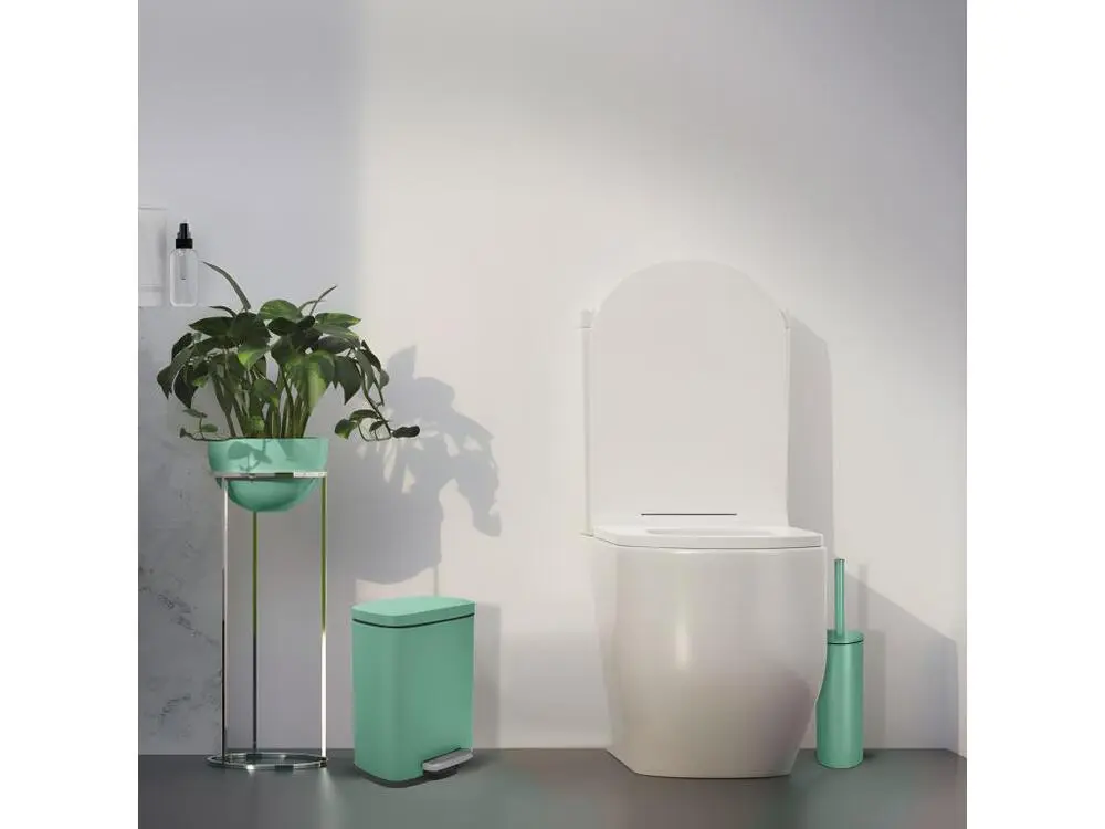 Crochet mural Set Poubelle à pédale 5L & Brosse Wc AKIRA Vert mat Spirella