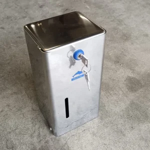 distributeur de papier mixte fermeture à majeur 2 rouleaux ou 5 paquets inox PELLET ASC