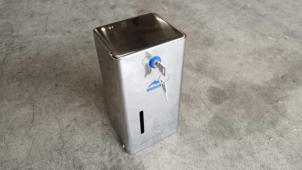 distributeur de papier mixte fermeture à majeur 2 rouleaux ou 5 paquets inox PELLET ASC