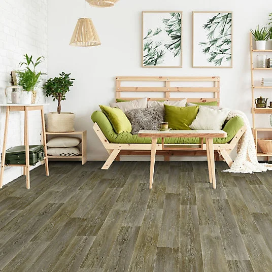 Haute Qualité Sol Vinyle Interior - Imitation parquet - Chêne scandinave vieilli - Rouleau de 3m x 12m
