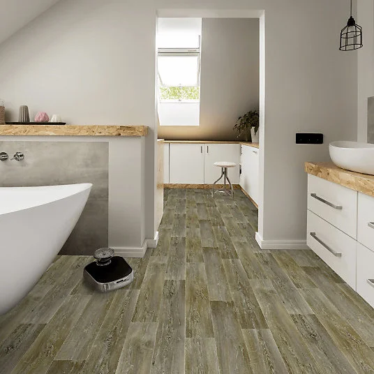 Haute Qualité Sol Vinyle Interior - Imitation parquet - Chêne scandinave vieilli - Rouleau de 3m x 12m