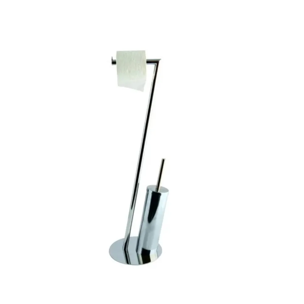 Piedestal de salle de bain avec porte-rouleau de papier toilette et brosse WC en acier inoxydable pour douche italienne