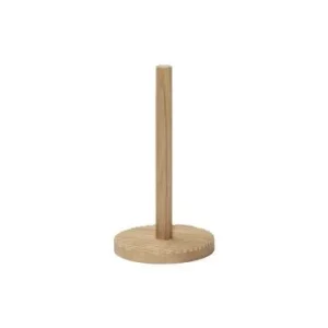 Porte-rouleau de cuisine en bois de chêne manifeste Wave Hübsch - 30cm avec adhésif fort