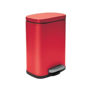 Professionnel Poubelle à pédale Acier AKIRA 5L Rouge mat Spirella