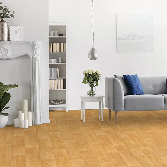 Sol Vinyle First - Effet parquet chêne habituel - Rouleau de 4m x 16m Design moderne