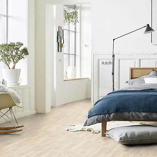 Support de brosse Sol VINYLE Best - Imitation Parquet Blanchi Petites Lames - Rouleau de 3m x 5m