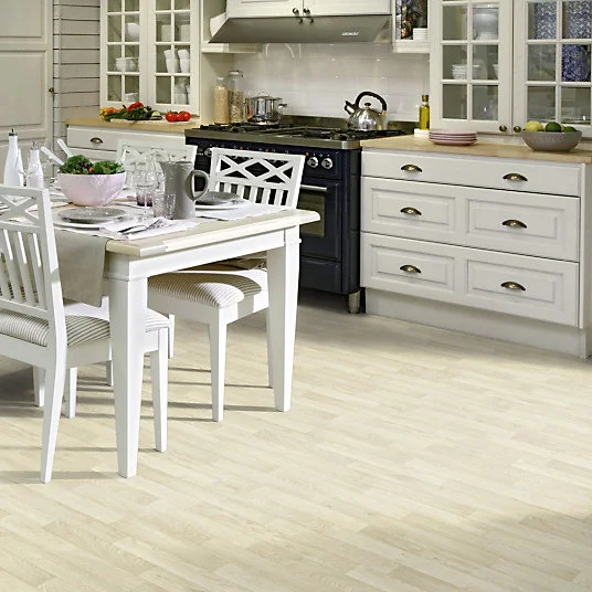 Support de brosse Sol VINYLE Best - Imitation Parquet Blanchi Petites Lames - Rouleau de 3m x 5m