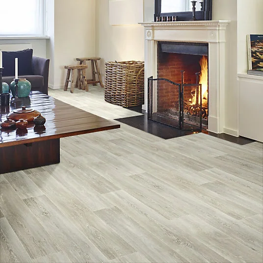 Support de serviette Sol Vinyle Interior - Imitation parquet - Chêne scandinave blanchi - Rouleau de 1m x 20m