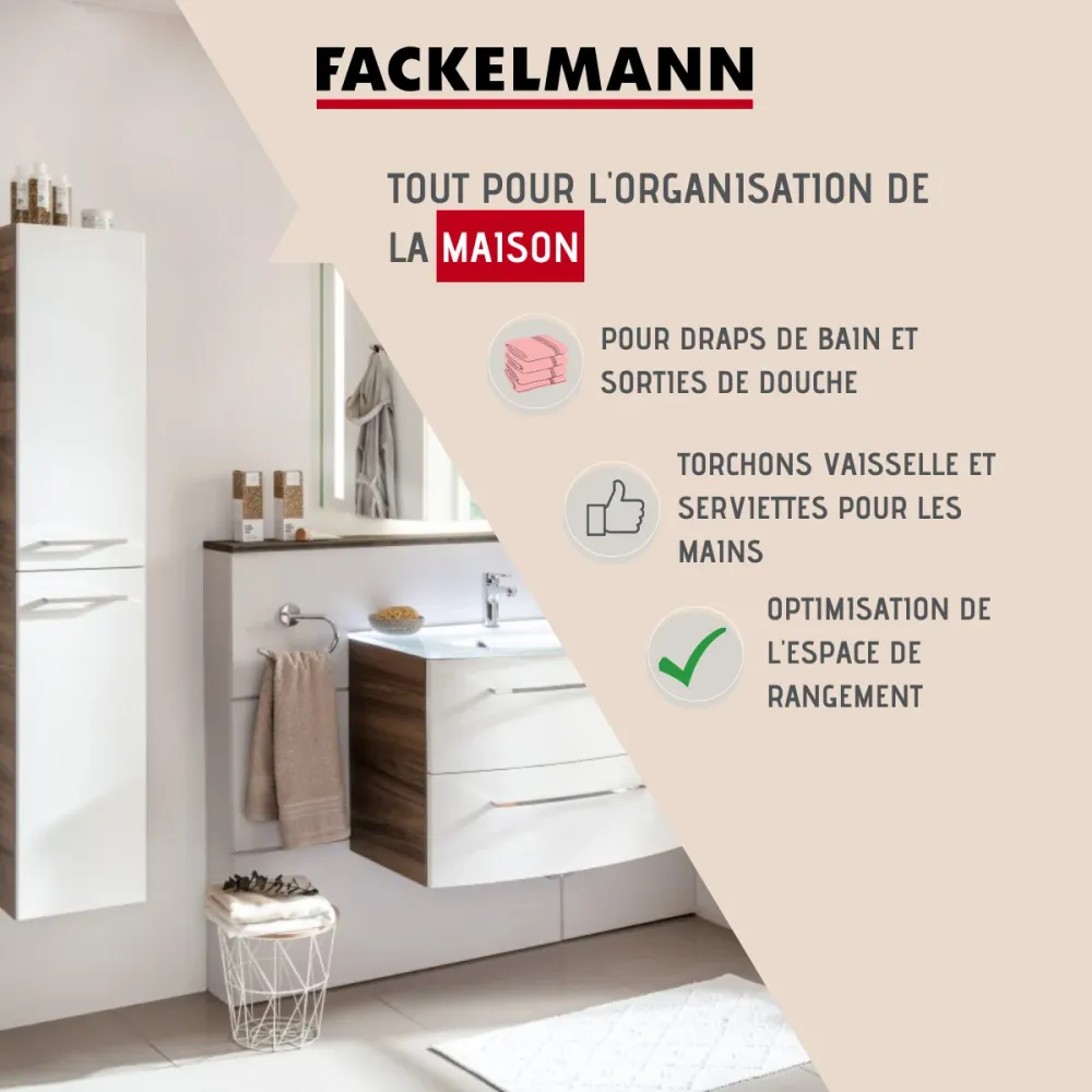 Barre de douche Porte serviette de salle de bain gris Fackelmann Vision