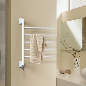 Professionnel Sèche-serviettes Blanc 5 branches pivotantes FLEXICO - bain-bain