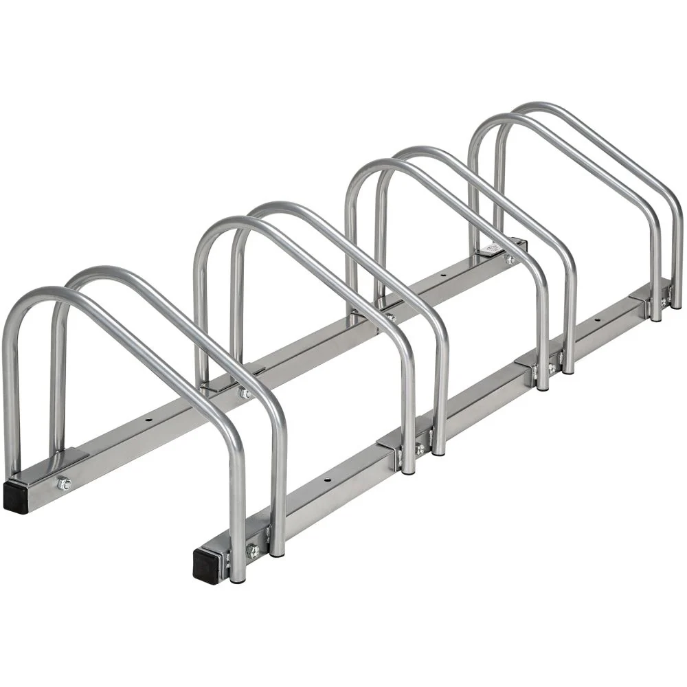 Tablette réglable Système support range porte vélo râtelier inclinable 4 vélos garage pratique au sol ou mural acier 3408209