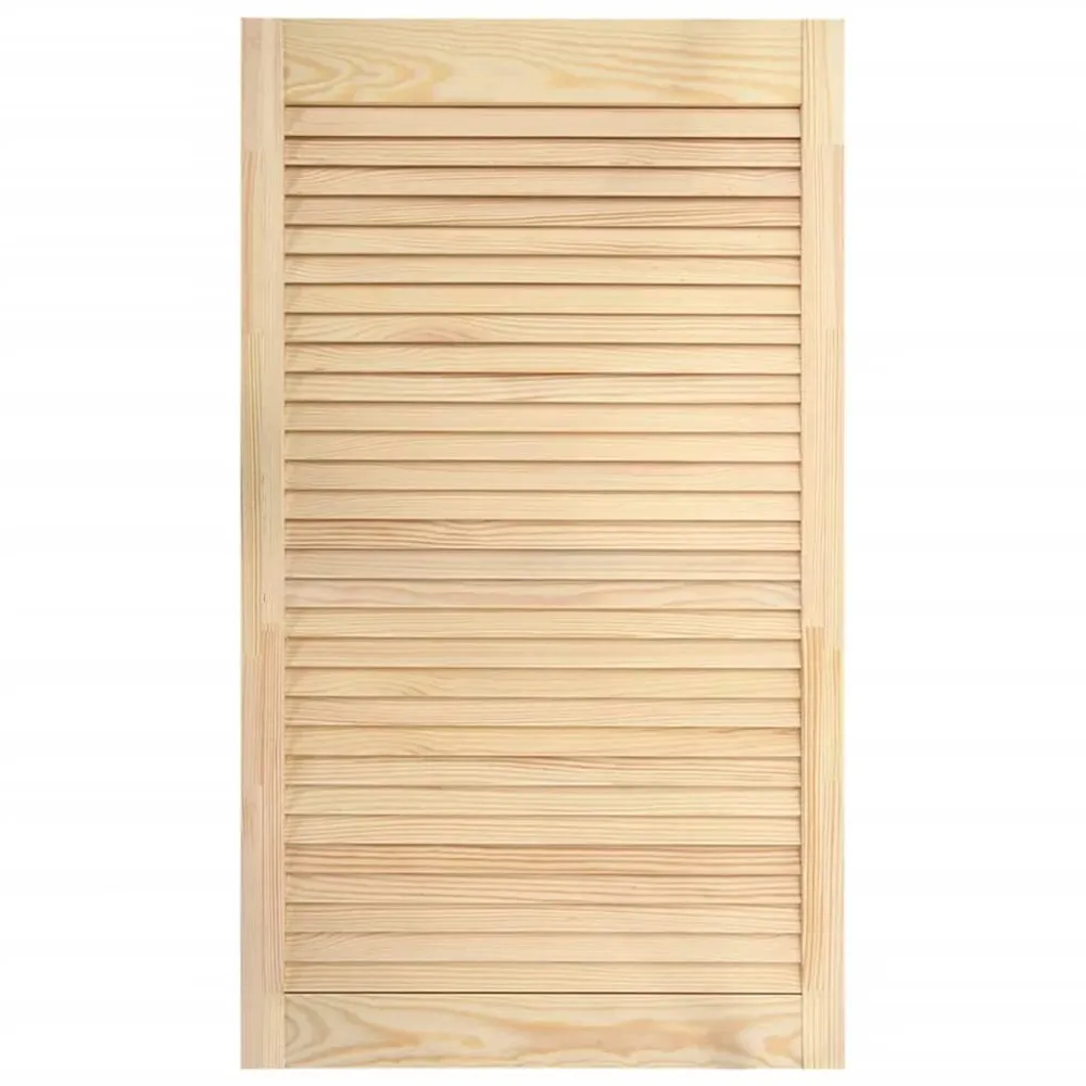 Bois de pin massif porte à persiennes porte d'armoire porte d'etagères revêtement pour placard penderie garde-robe paraven...