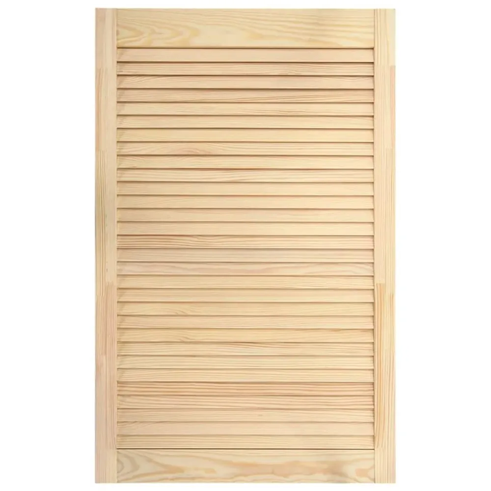 Bois de pin massif porte à persiennes porte d'armoire porte d'etagères revêtement pour placard penderie garde-robe paraven...