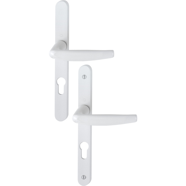 Ensemble sur plaques étroites ATLANTA 1530/300LMSGL RAL 9016 blanc - Section carré : 8 mm - Épaisseur de porte : 68/77 mm...