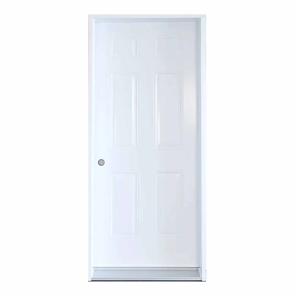 Porte blanche en acier B01 à ouverture à droite vers l'intérieur, 36'' x 80"