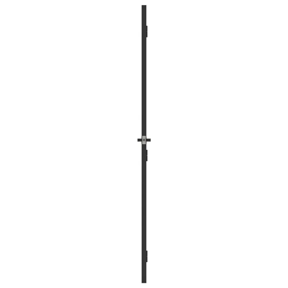 Porte intérieure étroit noir 83x201,5 cm verre trempé aluminium