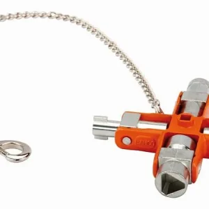 Clé universelle pour armoire de commande Bahco 9 tailles (carré triangulaire double panneton croissant etc.) MK9 se procur...