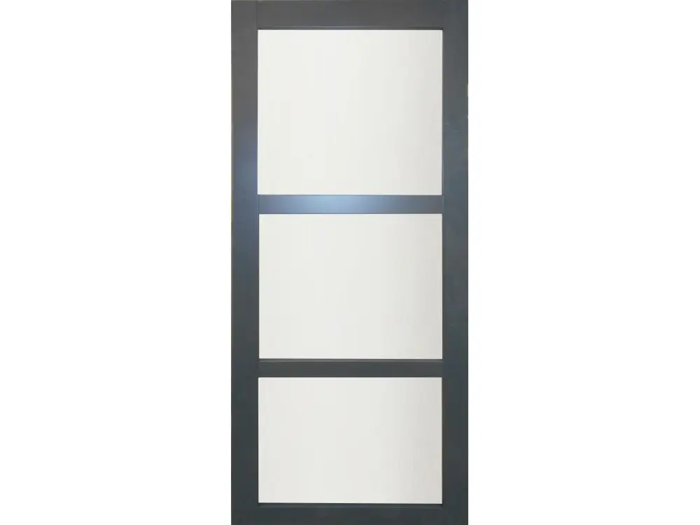 Porte Coulissante Blakeria Ral7016 Vitrée H204 X L83 + Rail Alu Gd Menuiseries