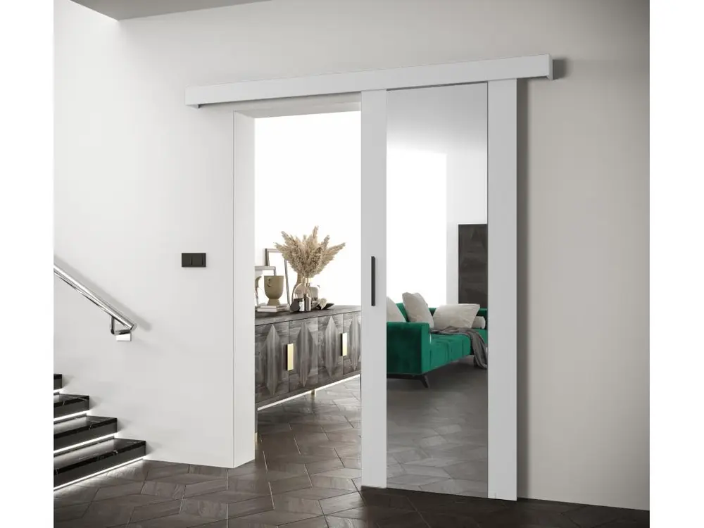 Portes coulissantes Salwador II 70x204 cm (Blanc / Blanc / Noir)
