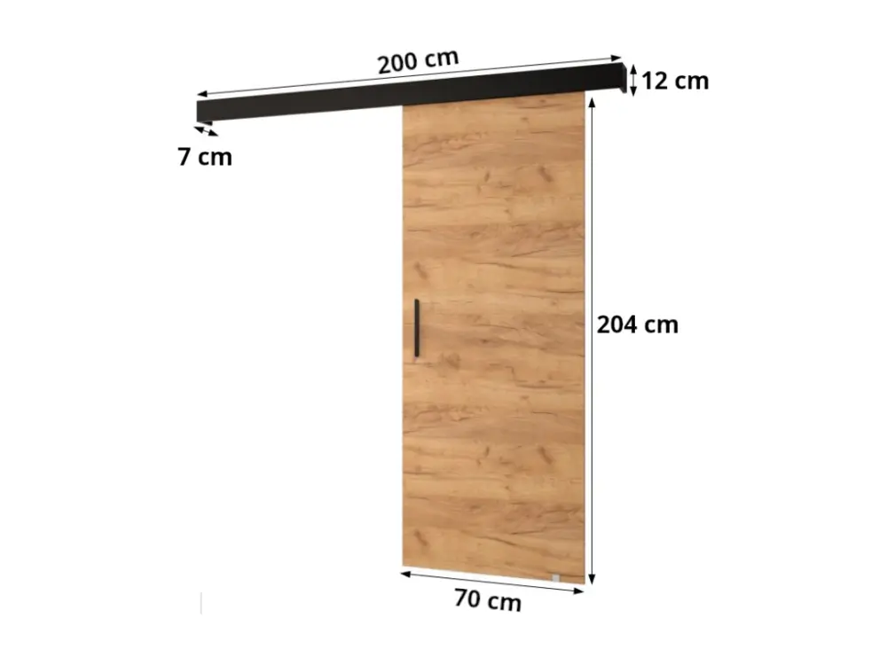 Portes coulissantes Salwador Y 70x204 cm (Noir / Blanc / Noir)