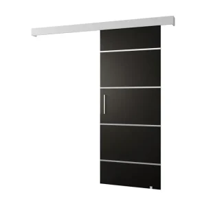 Portes coulissantes Salwador IV 70x204 cm (Noir / Blanc / Argent)