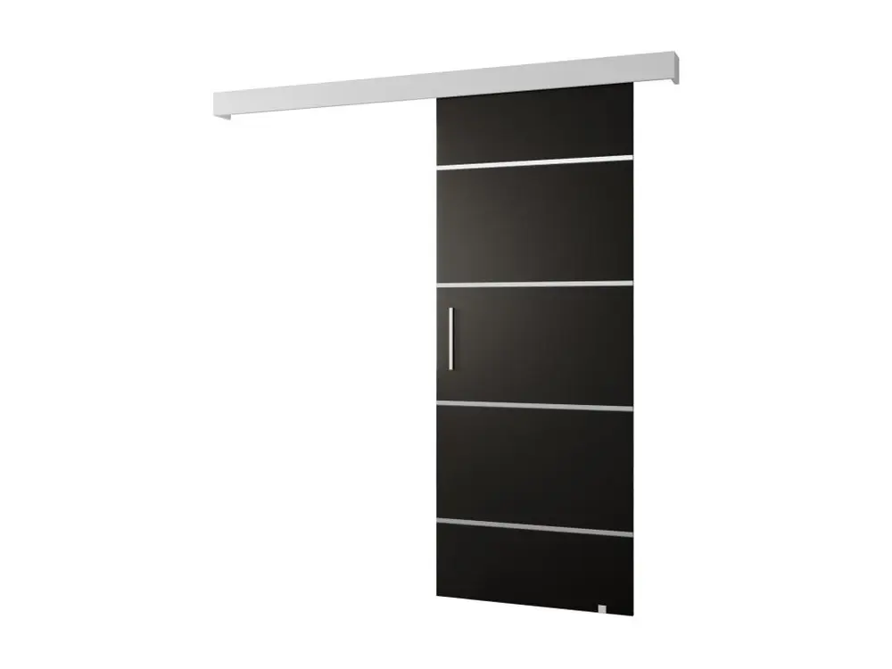 Portes coulissantes Salwador IV 70x204 cm (Noir / Blanc / Argent)
