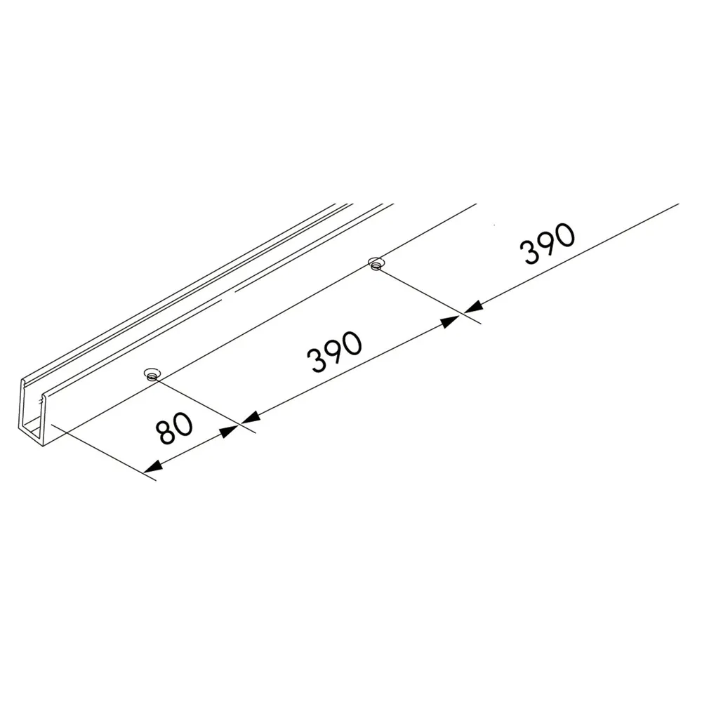 Rail bas pour verre fixe Hawa Porta 100 GWF