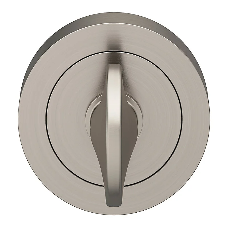 Rosace de fonction rond à visser à condamnation GoodHome Duod blade effet nickel satin gris Ø50mm