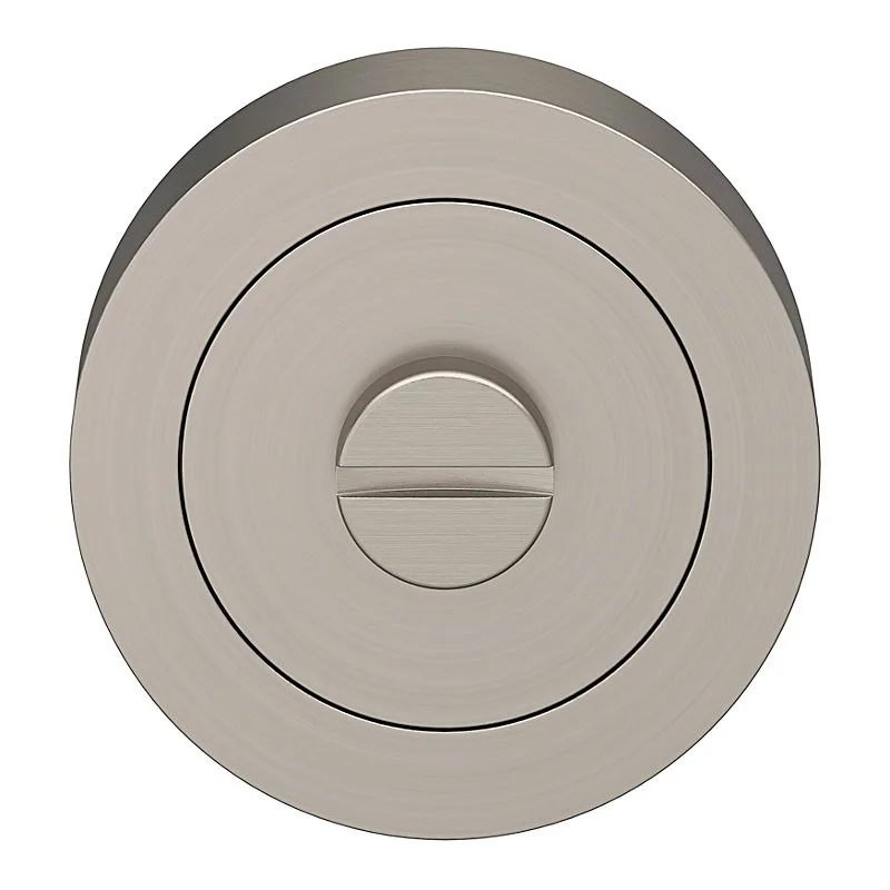 Rosace de fonction rond à visser à condamnation GoodHome Duod blade effet nickel satin gris Ø50mm