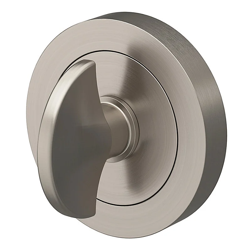 Rosace de fonction rond à visser à condamnation GoodHome Duod blade effet nickel satin gris Ø50mm
