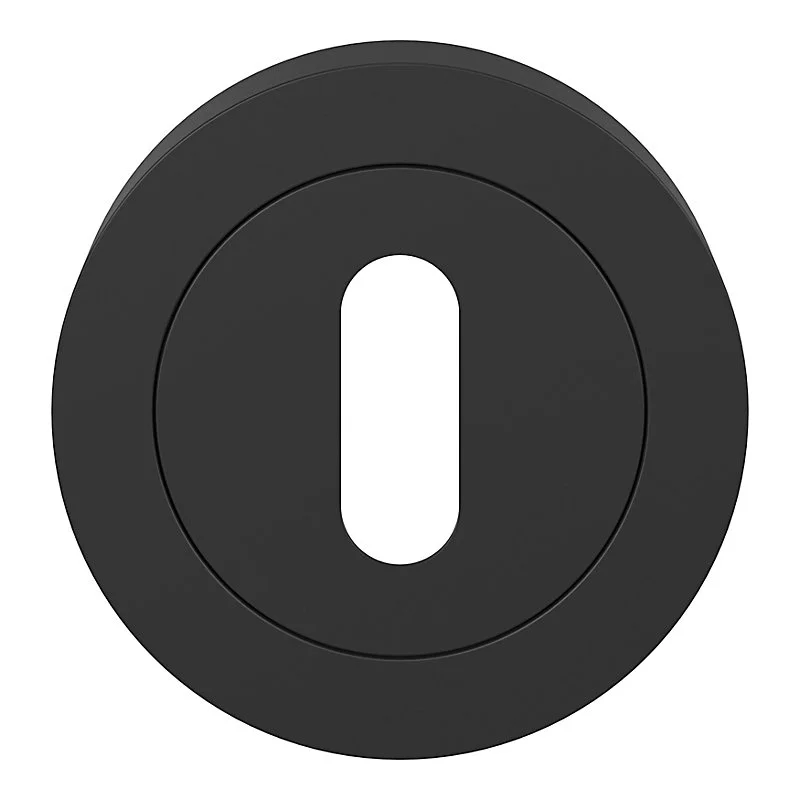 Rosace de fonction rond à visser à serrure GoodHome Duod mat noir Ø50mm