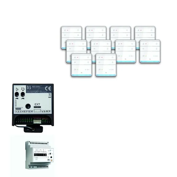 Système de commande de porte audio TCS : pack installation pour 10 unités résidentielles avec haut-parleur intégré ASI1200...