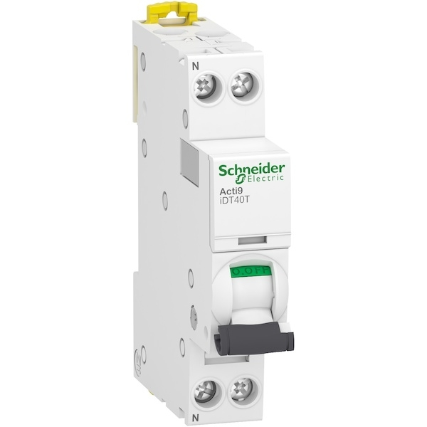 Disjoncteur modulaire 1P+N ACTI9 IDT40T - 2A 4500A - 6kA - courbe C - SCHNEIDER ELECTRIC avec certification NF