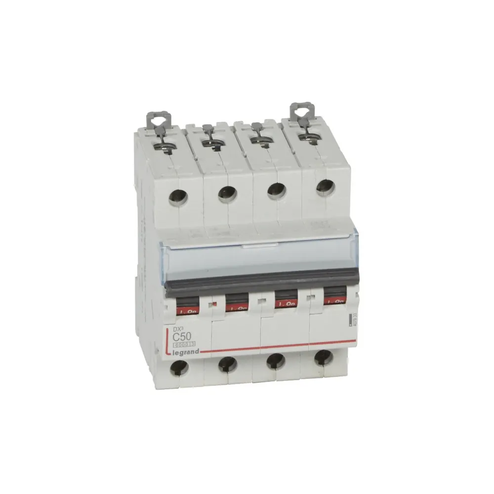 Haute Qualité Disjoncteur LEGRAND DX³ 4P Tertiaire Courbe C 50A 6/10kA 407933