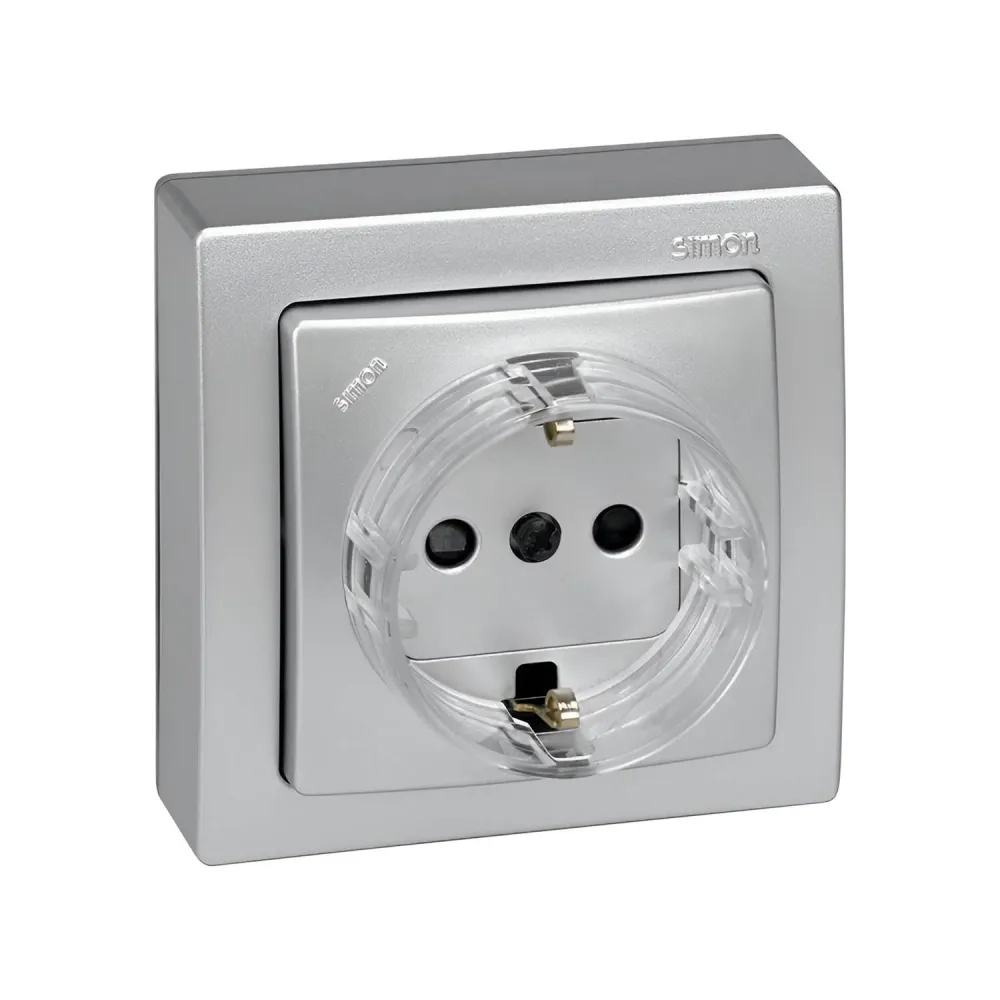 Prise monobloc Schuko SIMON 73 LOFT 73432 avec sécurité intégrée avec certification NF
