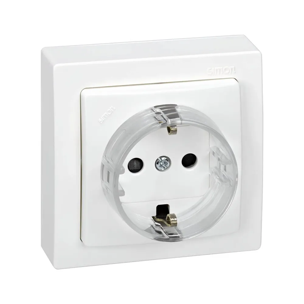Prise monobloc Schuko SIMON 73 LOFT 73432 avec sécurité intégrée avec certification NF