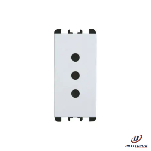 Prise à éclateur Urmet Presa P11, 1 Modulo, 2P+T 10A-250V, Nea, Bianco 10301.B Originale Garanzia