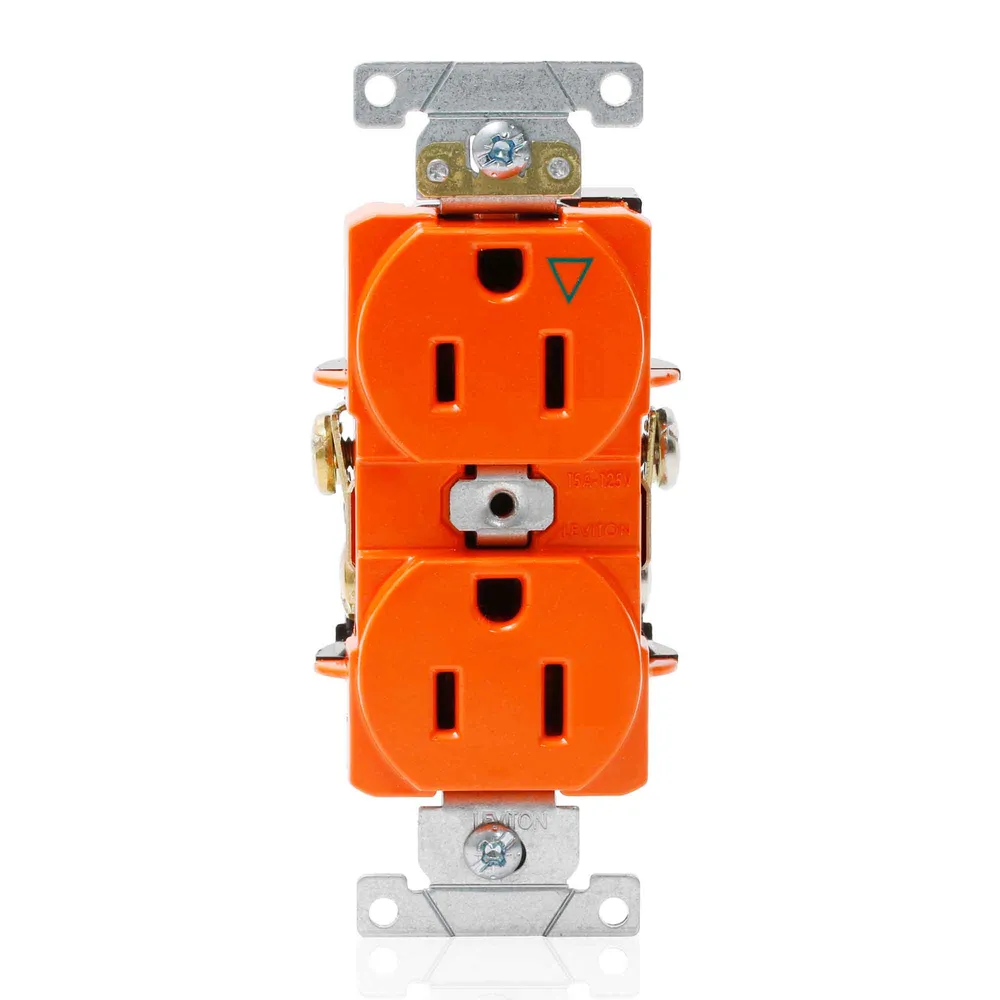 Prise double de 15 /125 V, orange