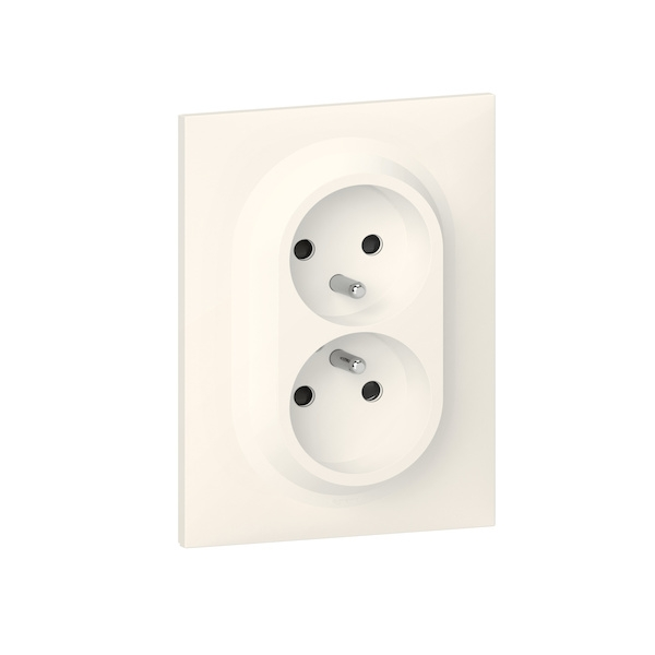 Prise de habituel appareillage DOOXIE ONE double - 16 - blanc - LEGRAND en acier inoxydable brossé