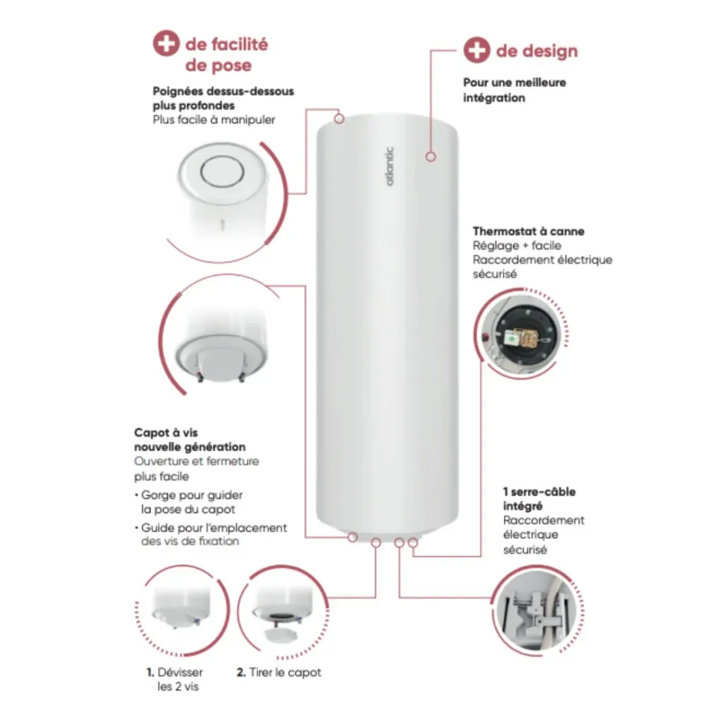 Professionnel Chaufféo Plus 150L - Chauffe-eau électrique vertical mural