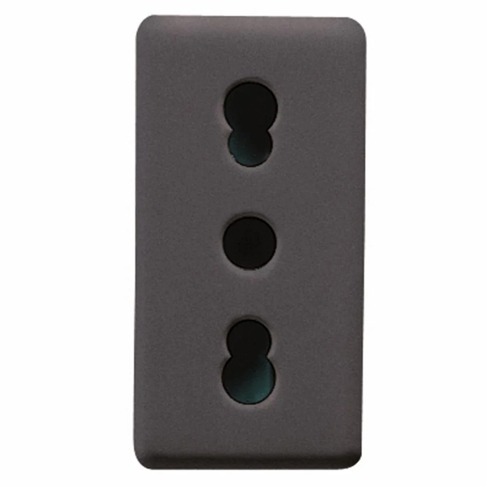PRESA COURANT ITALIANA 250VAC 2P+T 16A BIVALENTE P11-P17 1M NERO GEWISS GW21203 pour courant fort