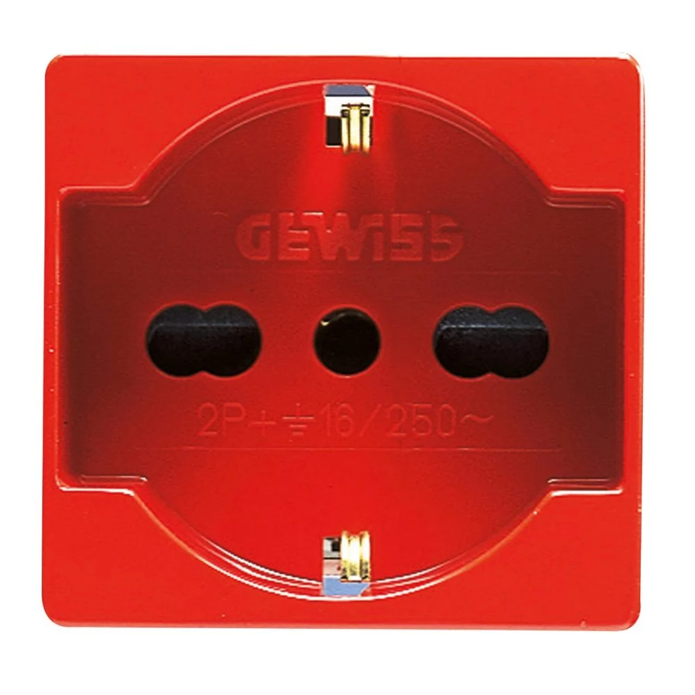 PRESA STANDARD ITALIANO/TEDESCO BIVALENTE P40 250V 16A - GEWISS GW20296