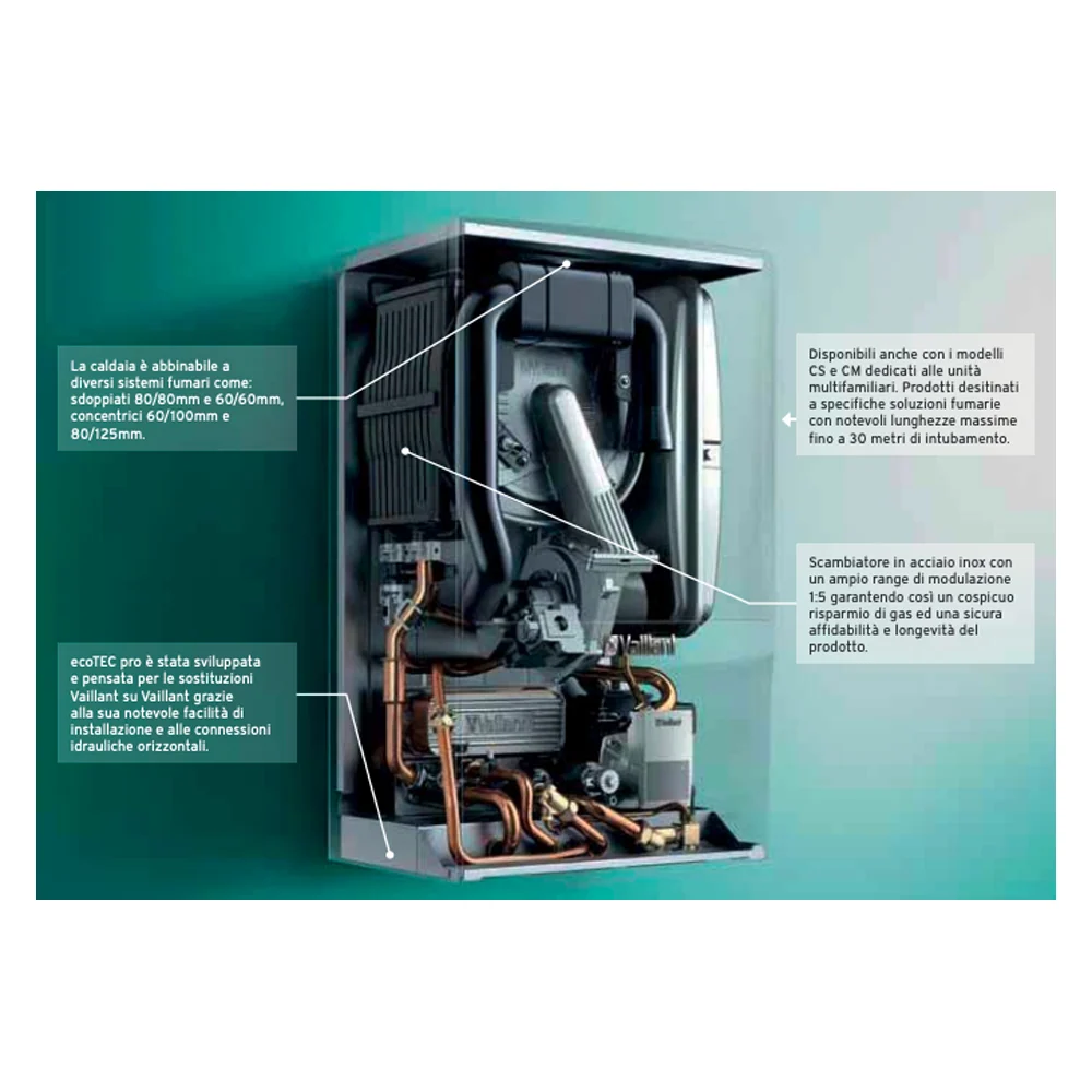 Caldaia Condensazione "Ecotec Pro Vmw" 28 Kw - Mtn compatible avec domotique