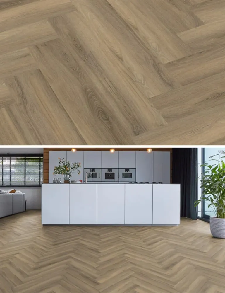 Floorlife Yup Herringbone Paddington Light Brun Dryback PVC