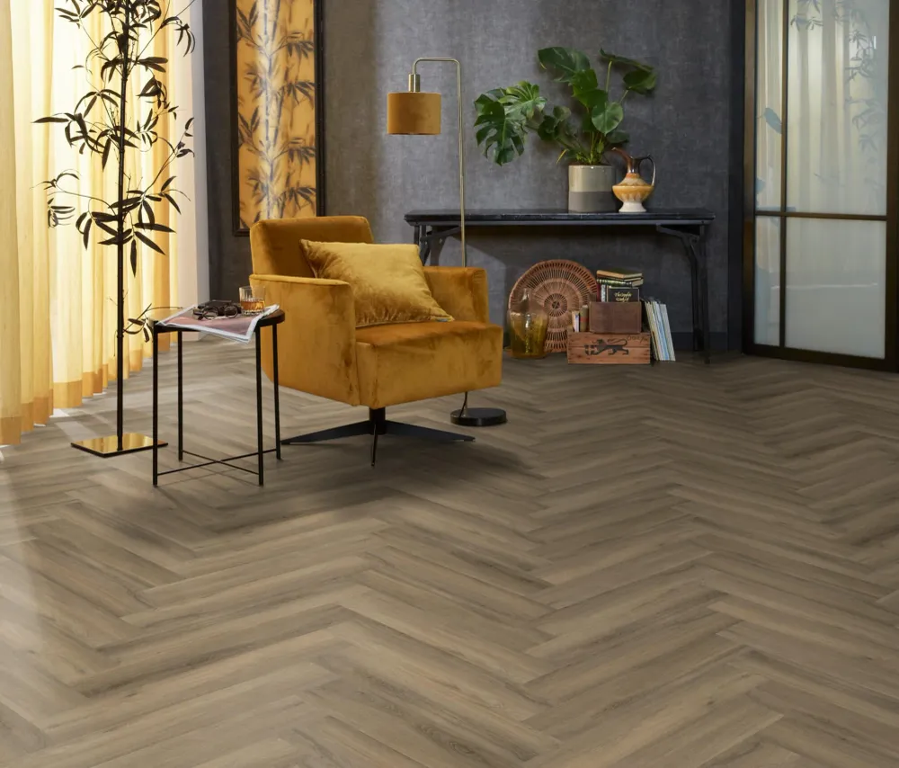 Floorlife Yup Herringbone Paddington Light Brun Dryback PVC