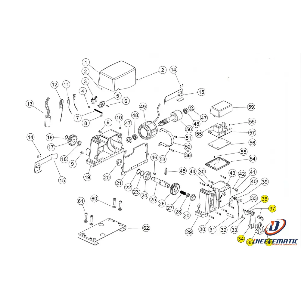 Grp025 Gruppo Leva Sblocco Ag Future Kv10 Ricambio