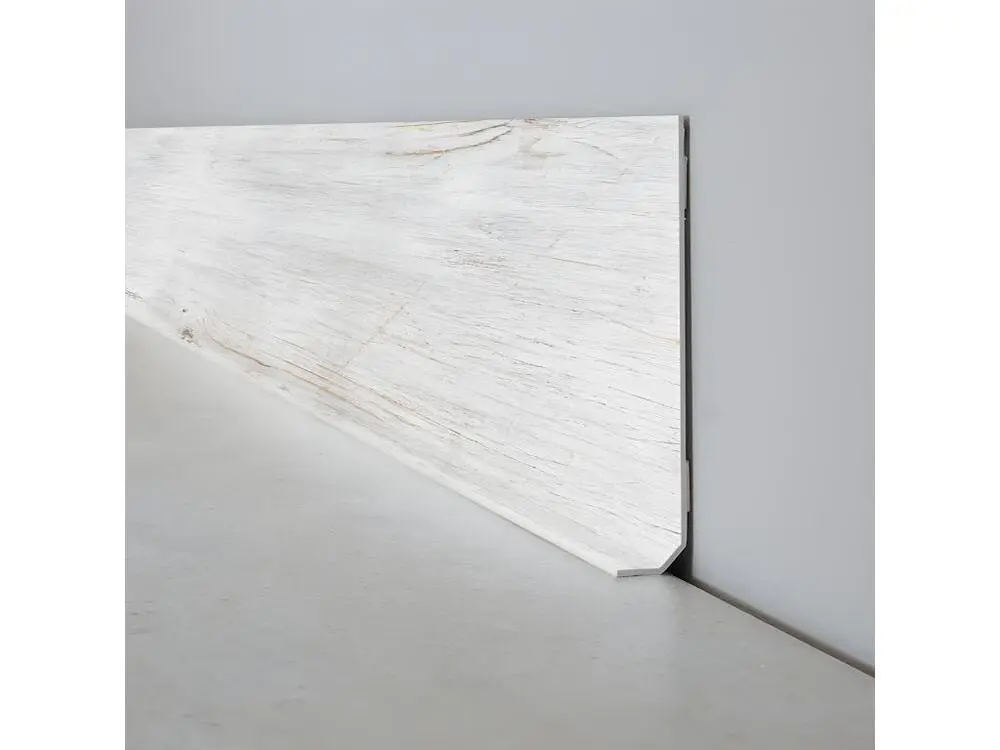 Plinthe PVC lot de 25 L200xH. 8cm - Bois Cérusé - VINYLE