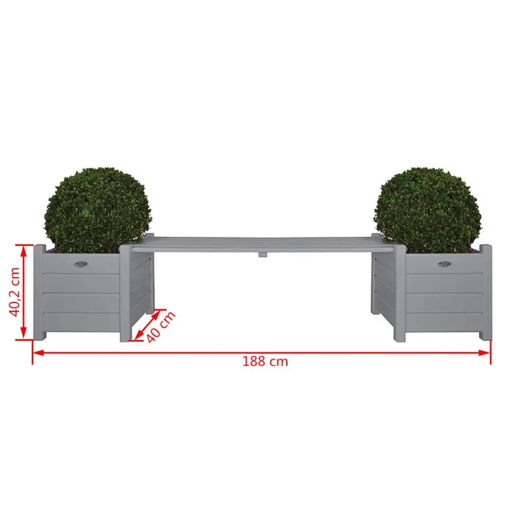 Pompe à chaleur Esschert Design Jardinières avec banc pont Gris CF33G